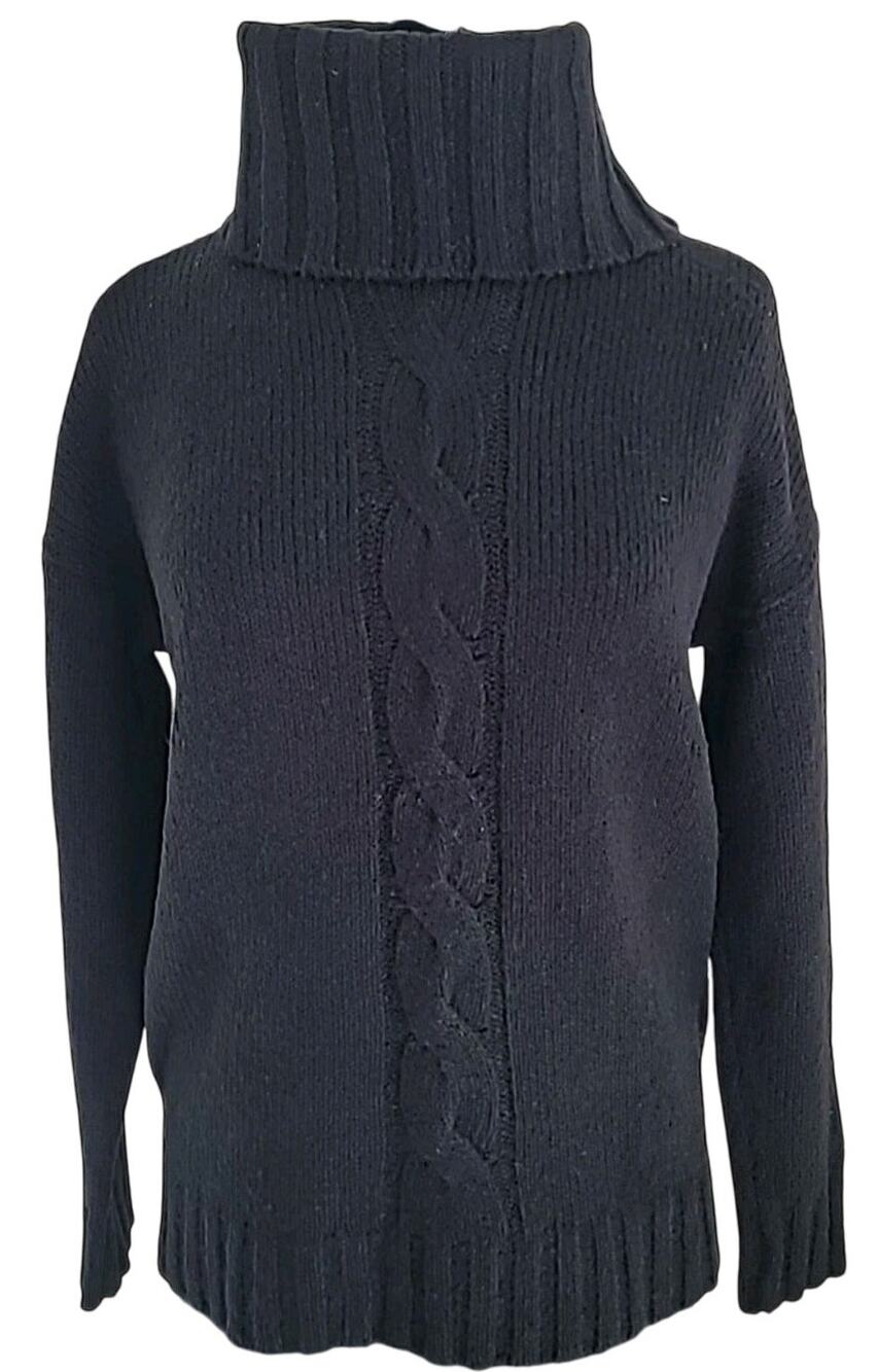 Lord Taylor Black Turtleneck Sweater PM Soft Goth Luxe